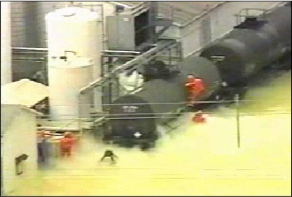 Toxic chemical release example - ammonia or chlorine cloud